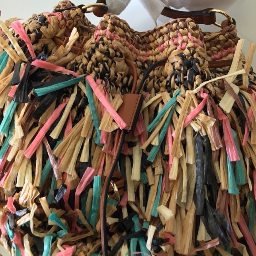 Ulla Johnson Gigi Fringe Brown Drawstring Bag NWT - Picture 9 of 13